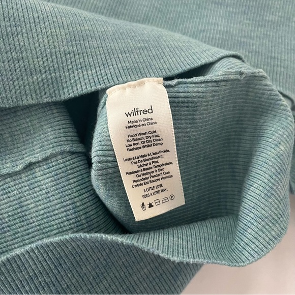 Aritzia Wilfred off shoulder blue wool sweater S - Picture 4 of 8